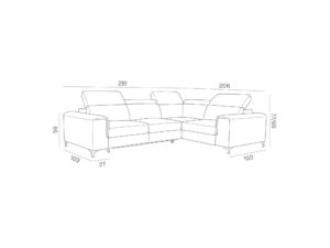 Miniaturka 2 - Narożnik z funkcją spania i pojemnikiem Nobravio 280 × 207 cm – zdjęcie 3