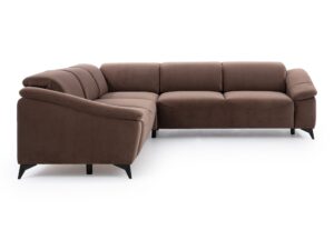 Miniaturka 7 - Narożnik rozkładany Vilmaro 270 × 270 cm w brązowej tkaninie na białym tle