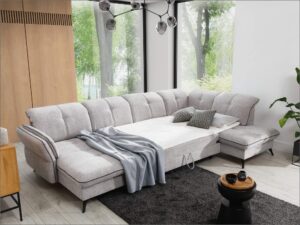 Miniaturka 4 - Największy narożnik U Trevalio z rozłożonym łóżkiem w salonie