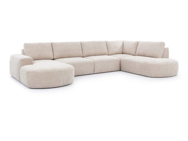 Narożnik w kształcie U z miękkimi poduszkami Gavirno 393 cm