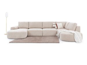 Miniaturka 4 - Narożnik w kształcie U z miękkimi poduszkami Gavirno 393 cm – zdjęcie 5