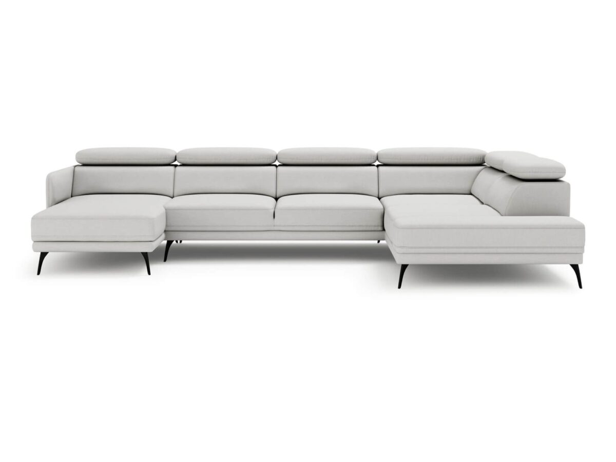 Narożnik w kształcie U z regulowanymi zagłówkami Zolvento 335 cm