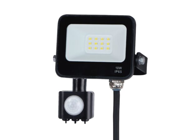 Naświetlacz LED 10 W 4000 K IP65 z czujnikiem PIR czarny