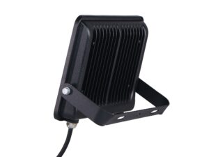 Miniaturka 1 - Naświetlacz LED 100 W czarny, widok tylnego radiatora i uchwytu montażowego