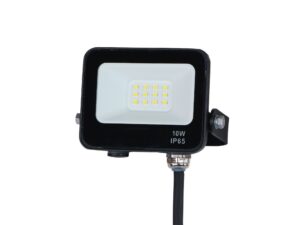 Miniaturka 5 - Czarny naświetlacz LED 10 W 4000 K IP65 widok z przodu na białym tle