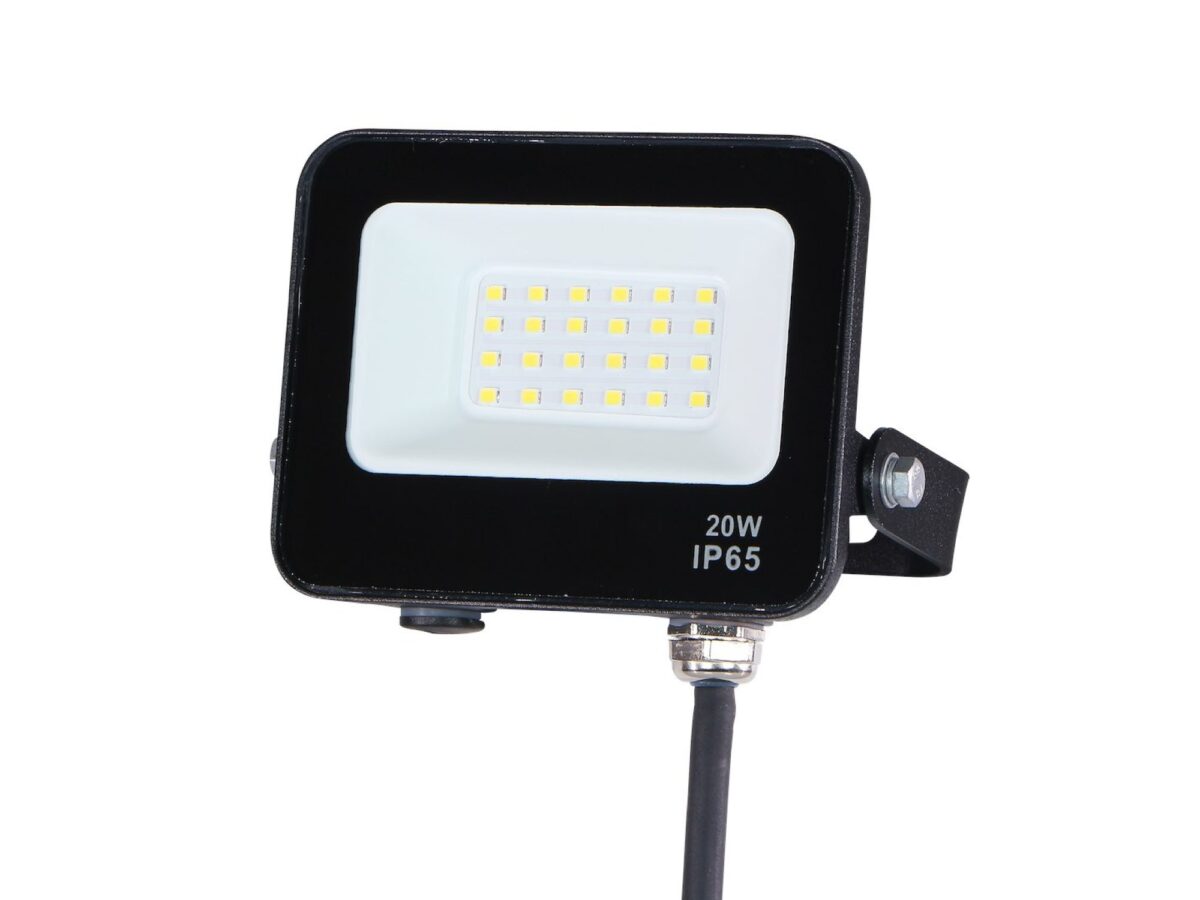 Naświetlacz LED 20 W 4000 K IP65 120° czarny bez czujnika