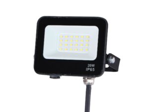 Miniaturka 5 - Czarny naświetlacz LED 20 W 4000 K IP65 widok od przodu na białym tle