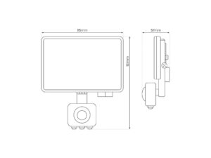 Miniaturka 5 - Naświetlacz LED PIR 20 W – wymiary 115 × 131 × 57 mm