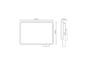 Miniaturka 3 - Rysunek techniczny naświetlacza LED 20 W 115 × 75 × 27 mm