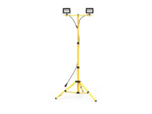 Miniaturka 6 - Naświetlacz roboczy LED 2 × 30 W na żółtym statywie, ujęcie z przodu