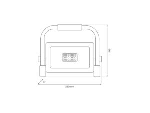 Miniaturka 3 - Naświetlacz roboczy LED – wymiary 253 × 249 × 57 mm