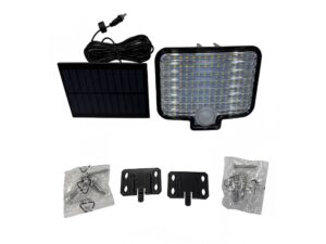 Miniaturka 2 - Detal naświetlacza solarnego LED i panelu fotowoltaicznego
