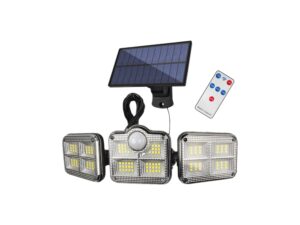 Miniaturka 1 - Naświetlacz solarny potrójny LED z panelem słonecznym i pilotem