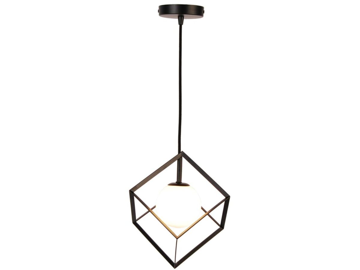Lampa wisząca Nevemio czarno-złota ze szkłem G9