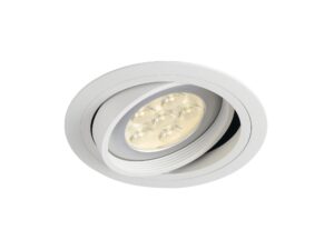 Miniaturka 1 - Biała okrągła oprawa New Tria 150 – odchylony reflektor z żarówką
