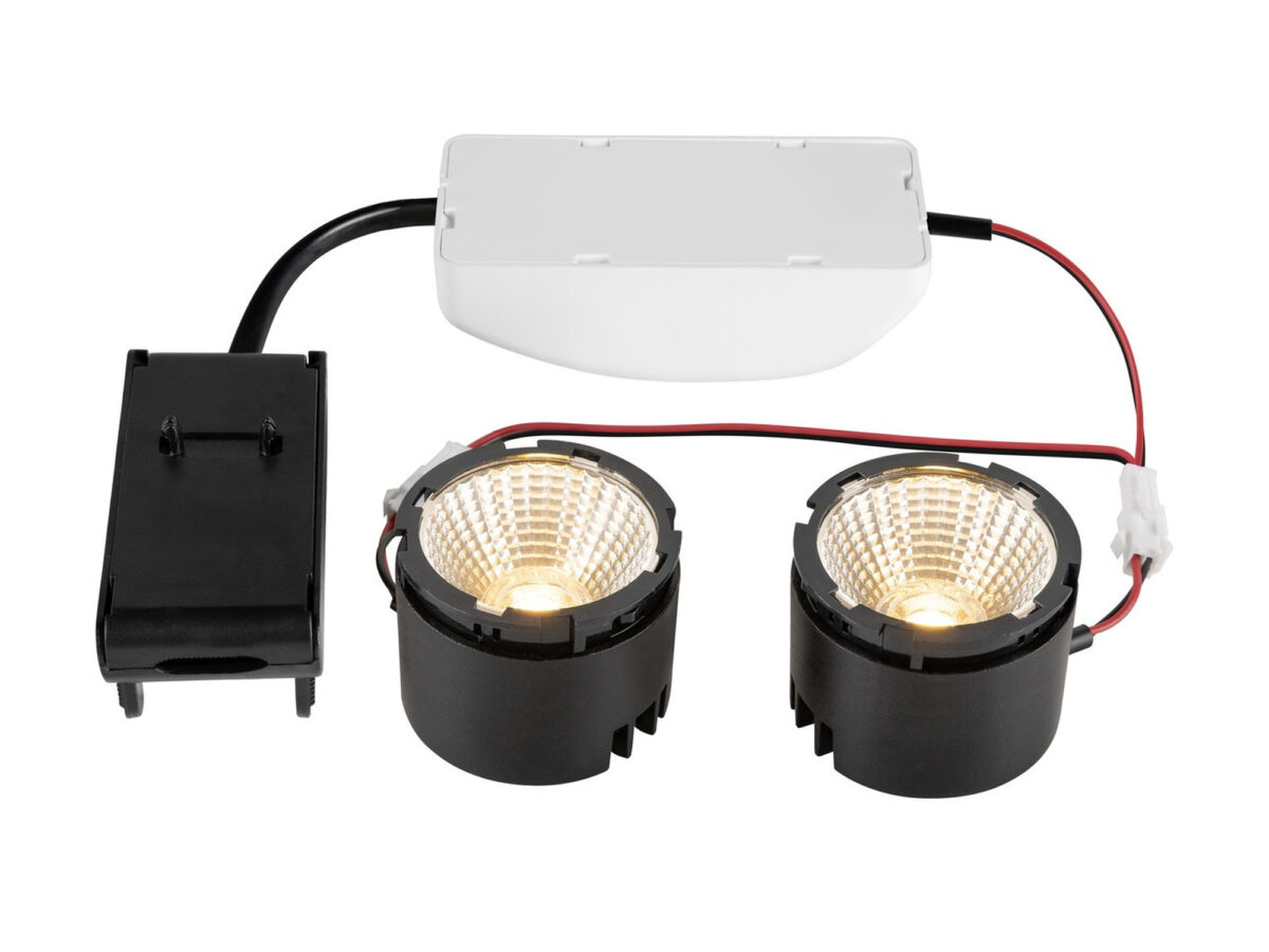 Moduł LED podwójny New Tria 155 13,6 W 38° Ø5 cm czarny