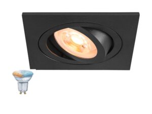 Miniaturka 3 - New Tria 75 Smart Set czarny – kwadratowy reflektor GU10 ZigBee ze źródłem światła