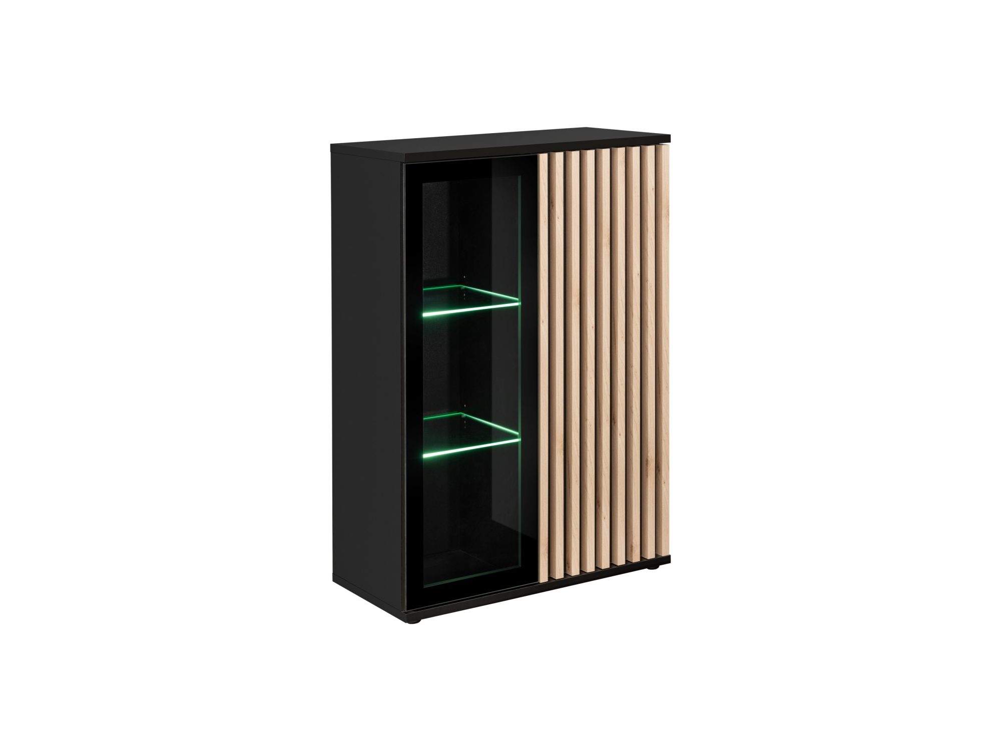 Niska witryna Bravento czarna Hickory Jackson z LED