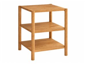 Miniaturka 4 - Niski regał dębowy Daverna 60 cm z 2 półkami w kolorze naturalnego dębu – zdjęcie produktu na białym tle