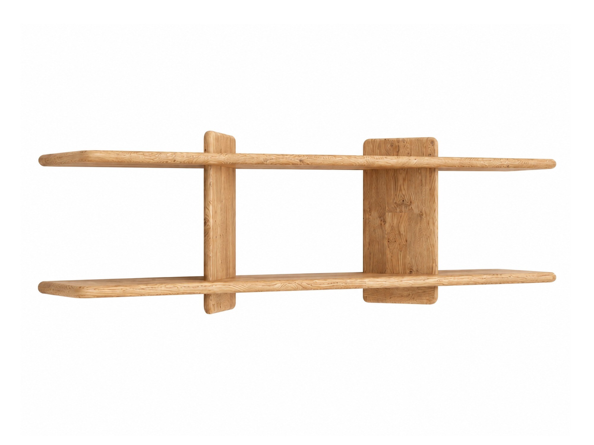 Niski regał wiszący Valdaro 140x39 cm w kolorze naturalnego dębu – zdjęcie produktu na białym tle