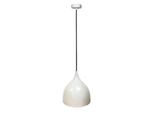 Miniaturka 3 - Biała lampa wisząca Noreta z metalowym kloszem 22 cm na białym tle