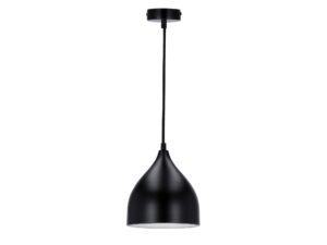 Miniaturka 5 - Czarna lampa wisząca Noreta z metalowym kloszem 17 cm na białym tle