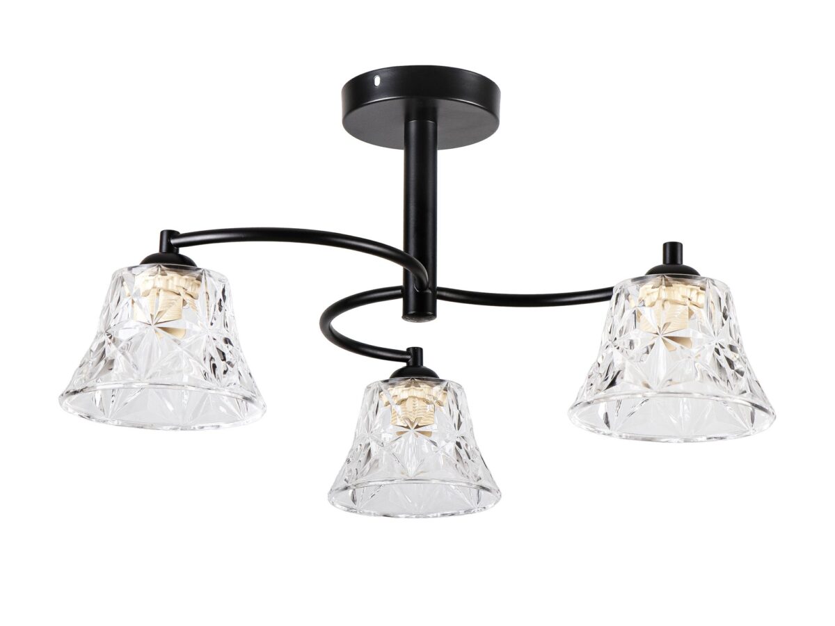 Lampa sufitowa Novimo czarna z przezroczystym kloszem 54 cm