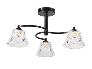 Miniaturka 2 - Czarna lampa sufitowa Novimo z przezroczystymi akrylowymi kloszami