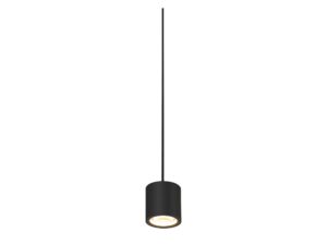 Miniaturka 4 - Czarna lampa wisząca Oculus PD, drugie ujęcie pełnego klosza i przewodu