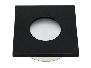 Miniaturka 3 - Oczko sufitowe kwadratowe IP44 czarne 8,5 cm – przód oprawy