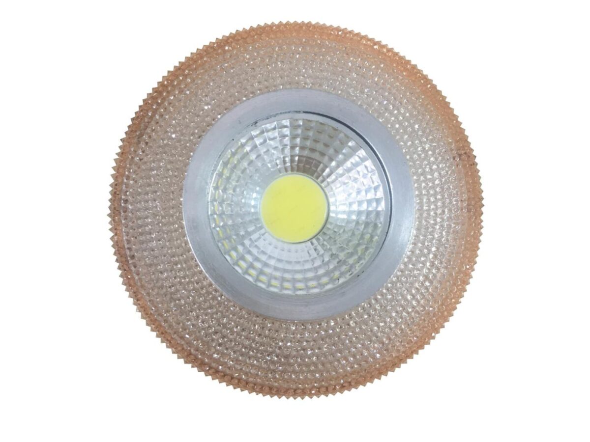 Oczko sufitowe LED 5 W z bursztynowym pierścieniem