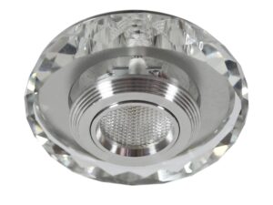 Miniaturka 3 - Okrągłe oczko sufitowe LED 3 W ze szlifowanym przezroczystym szkłem