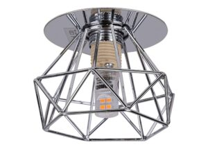 Miniaturka 3 - Chromowane oczko sufitowe Nerivio z drucianym stalowym koszyczkiem G9
