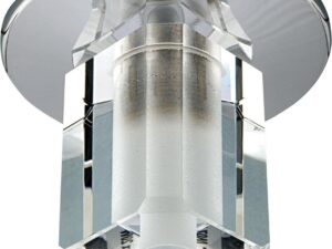 Miniaturka 2 - Oczko sufitowe G4 chrom z geometrycznym kryształowym kloszem