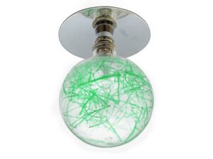 Miniaturka 3 - Oprawa stropowa G4 z zielonymi włóknami w kulistym szkle