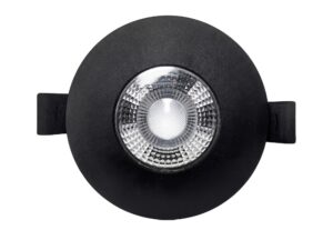 Miniaturka 1 - Czarne okrągłe oczko sufitowe LED 5 W 3CCT IP65 na białym tle