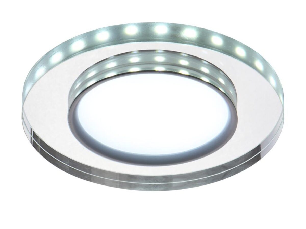 Oczko sufitowe LED stałe okrągłe z białym ringiem 8 W
