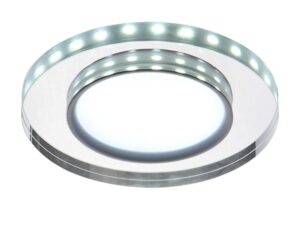 Miniaturka 2 - Oczko sufitowe LED 8 W z białym pierścieniem i szklaną oprawą – widok produktu