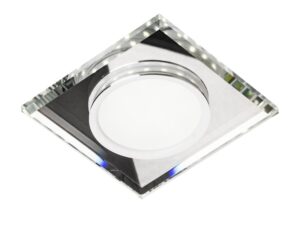 Miniaturka 5 - Kwadratowe oczko sufitowe LED 8 W z przezroczystym szkłem i białym podświetlanym pierścieniem