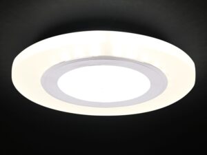 Miniaturka 4 - Srebrne oczko sufitowe LED z mrożonym szkłem w drugim ujęciu