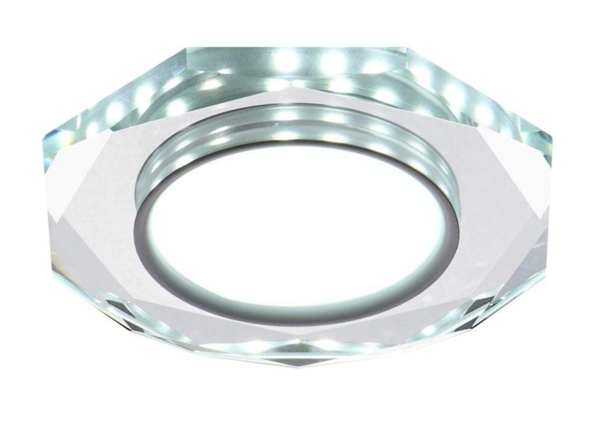 Oczko sufitowe LED 8 W ośmiokątne z białym ringiem 11,2 cm