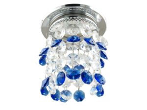 Miniaturka 2 - Oczko sufitowe MR16 z niebieskimi kryształkami i chromowanym wykończeniem
