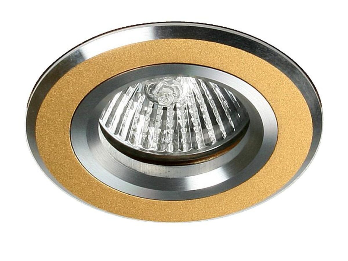 Oczko sufitowe MR16 złote satynowe z aluminium
