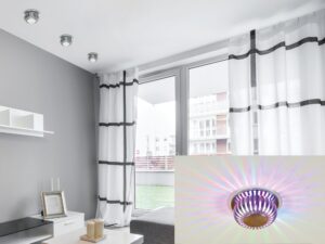 Miniaturka 1 - Oczko sufitowe RGB – aranżacja salonu i efekt promieni