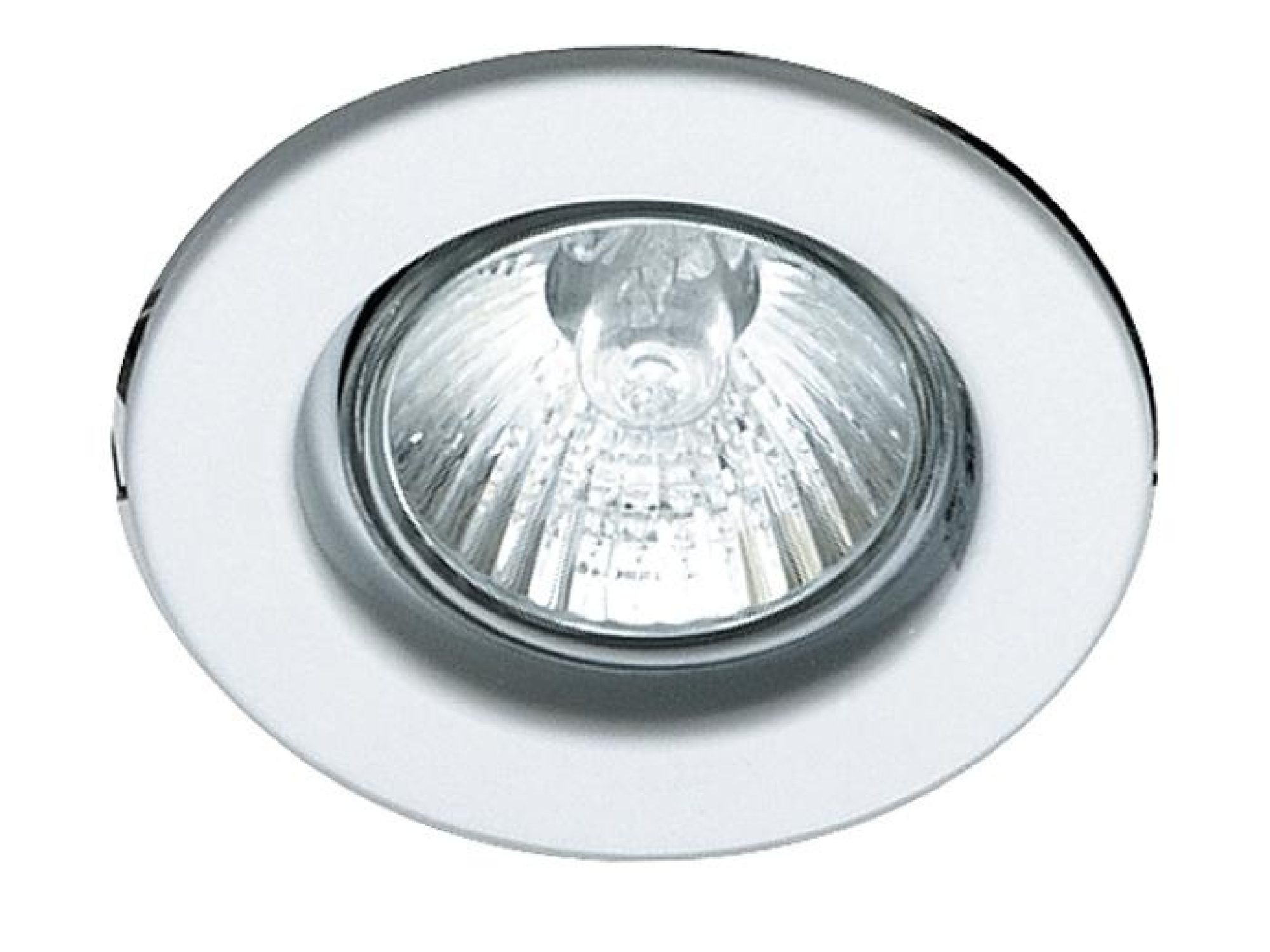 Białe stałe oczko sufitowe GU10 z tłoczonej blachy stalowej
