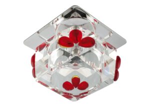 Miniaturka 3 - Oczko sufitowe stałe G4 z czerwonymi szklanymi kryształkami