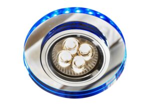 Miniaturka 4 - Oczko sufitowe szklane GU10 z niebieskim LED – widok przedni