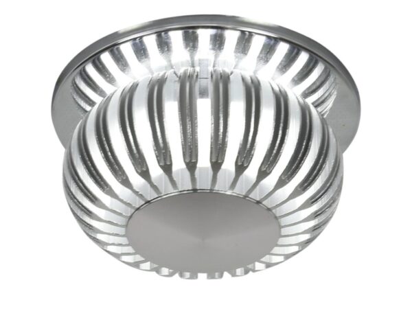 Aluminiowe oczko sufitowe Virella LED 3 W w bieli z chromowanymi detalami