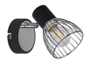 Miniaturka 2 - Kinkiet Olimona czarno chromowany detal klosza