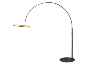 Miniaturka 5 - Lampa podłogowa One Bow Fl czarna i mosiężna – całe łukowe ramię na białym tle